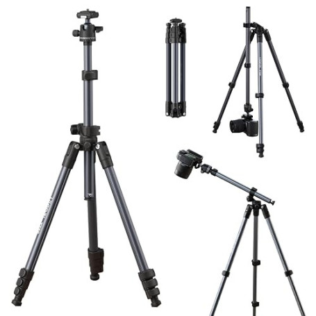 ULANZI TT59 175cm Trépied Appareil Photo avec Colonne Centrale Rotative à 360 degrés et Rotule, Trépied Horizontal Pliable en Al