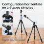 ULANZI TT59 175cm Trépied Appareil Photo avec Colonne Centrale Rotative à 360 degrés et Rotule, Trépied Horizontal Pliable en Al