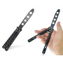 Lhbwhiz Couteau papillon pour la pratique, entraîneur de papillons avec couteau d'entraînement à lame non aiguisée, lame non tra