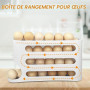Ravytha Boite a Oeufs, Organisateur Rangement Oeuf Frigo en Plastique, Storage Plateau Panier Distributeur Oeuf Fridge Organizer