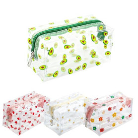 4 Pièces Trousse de Toilette Transparente pour Filles Enfants, Sac Trousse Voyage Pochette Transparent Femme Makeup Bag, Mini Sa