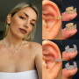 WillTen Faux Piercing Oreille sans Trou Acier Inoxydable Boucle Oreille Clip pour Femme Helix Cartilage Manchette Non Piercing B