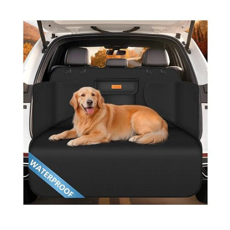 Looxmeer Protection Coffre Voiture Chien, Protection Latérale, 183 x 104cm | Housse voiture chien avec grande poche, anti‑rayure