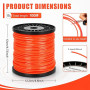 YHNDECO Lot de 2 fils de rechange en nylon pour débroussailleuse, 2,4 mm x 100 m, orange