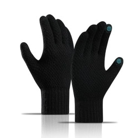 MEETTIKEY Gants Homme,Gants d'hiver en Tricot avec écran Tactile,Gant Chauffant Thermique pour Homme et Femme,Convient pour la c
