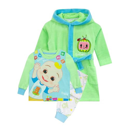 CoComelon Ensemble Peignoir et Pyjama Pyjama JJ pour Garçons | Peignoir en Polaire pour Garçons | Âges de 12 Mois à 6 Ans