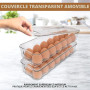 KICHLY boite réfrigérateur - barquette alimentaire avec 14 espaces, couvercle et poignée, en plastique (lot de 2)