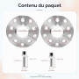 GEARMONSTER Lot de 4 élargisseurs de voie/entretoises de 15mm et 20mm LK: 100/5+112/5 NLB:57.1 avec 20 boulons de roue M14x1,5 4