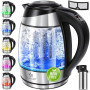 KESSER® 1,8L Bouilloire en acier inoxydable avec filtre à thé et filtre anticalcaire | Bouilloire avec éclairage LED - Couleur e