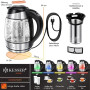 KESSER® 1,8L Bouilloire en acier inoxydable avec filtre à thé et filtre anticalcaire | Bouilloire avec éclairage LED - Couleur e
