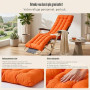 Bocguy Coussins pour Bains De Soleil， Chaise Longue Jardin，Matelas Transat Bain De Soleil Chaise Longue Exterieur pour Jardin Te