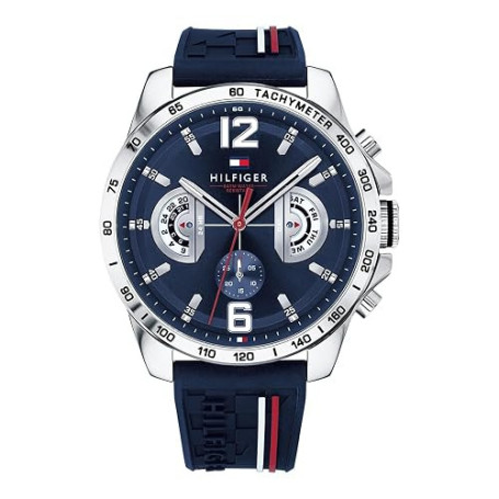 Tommy Hilfiger Montre Analogique Multifonction Quartz pour Hommes avec Bracelet en Silicone, en Acier Inoxydable ou en Cuir, sou