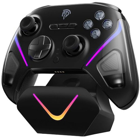 EasySMX Manette PC Sans Fil avec Station de Charge/RGB/TMR Joystick Déclencheur, Manette Switch/Switch2 Bluetooth Rechargeable,