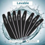 elzle 10 Limes à Ongles Pro 100/180 Double Face Lavables, Noir | Professionnelles Lavables Réutilisables, pour Manucure, Soin On