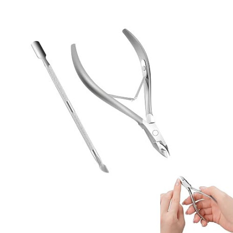 ZXfad 2pcs Coupe Cuticule Ongle, Pince à Cuticules en acier Inoxydable, Ciseaux à Cuticules, Outils pour les Ongles et la Pédicu