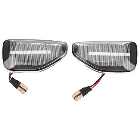 ECSiNG 2 Pièces Feu Clignotant Latéral LED Transparent Remplacement OEM 0063042018 Compatible avec Dacia Logan Sandero Duster II