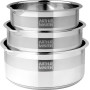 Arthur Martin - Batterie de Cuisine 20 Pièces - Acier Inoxydable 18/10 - Tous Feux Induction - Poêles Ø20/24/26 - Casseroles Ø16