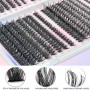 LUFFLOK 640pcs Kit Extension Cils Individuels 30D+40D+50D+60D Faux Cils | Faux Cils Bouquet Volume Russian D Curl DIY Extensions