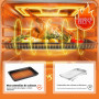 Fire More Plaque de Cuisson avec Grille, 44 x 33,3 x 2,5 cm Plaque de Cuisson Four en Acier au Carbone avec Revêtement Antiadhés