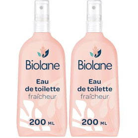 BIOLANE- Eau de toilette bebe Fraicheur -Parfume bébé après la toilette - Unisexe -200ml- Fabriquée en France (Lot de 2)