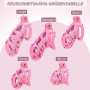 B2-Ceinture de chasteté Set de 4 cockrings Rose Sissy Sex Toy Cage de chasteté Cage de chasteté respirante avec Invisible Lock D