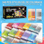 Laconile 240 Stylos Gel pour Coloriage Adulte – Pointe Fine 0,6 mm – Gel Pen pour Scrapbooking, Dessin, Écriture, Griffonnage, J