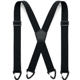 Bretelles Pantalon Homme Réglables Dos en X 4 Clip Métalliques Noir Travail | Élastique Robuste et Confortable pour Costume Mari