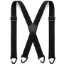 Bretelles Pantalon Homme Réglables Dos en X 4 Clip Métalliques Noir Travail | Élastique Robuste et Confortable pour Costume Mari