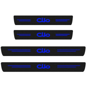 4 Pièces Protection Seuil de Porte de Voiture pour Renault Clio 2 3 4 5 Sport RS Line, Autocollant de Fibre de Carbone Protege P