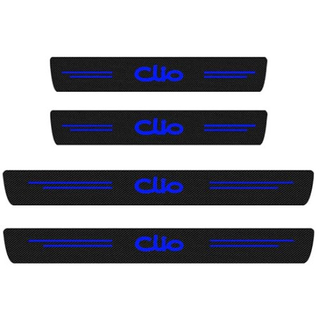 4 Pièces Protection Seuil de Porte de Voiture pour Renault Clio 2 3 4 5 Sport RS Line, Autocollant de Fibre de Carbone Protege P