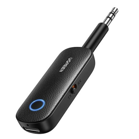 UGREEN Bluetooth 5.4 Émetteur Récepteur 2 en 1 Adaptateur Bluetooth Jack | TX RX Microphone Supporte 2 Connexions Compatible ave