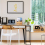 Relaxdays Organiseur de Bureau, 6 Compartiments, 2 tiroirs, Fournitures, Bambou, Rangement, 26 x 33 x 13,5 cm, Nature