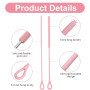 JiaYuan 2 Pièces Goupillon Paille Silicone,Goupillon paille gourde | 6 mm et 9 mm Goupillon silicone,Poignée Antidérapante Soupl