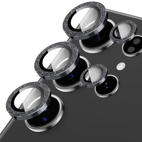 Oelrstfe Caméra Arrière Protection pour Samsung Galaxy S24 Ultra Verre Trempé,Pailleté Protecteur Objectif Lentille,9H Dureté HD