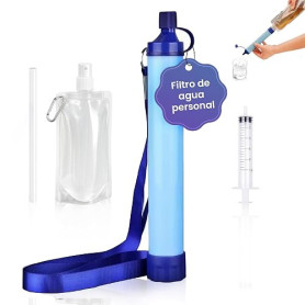 SURVIVOL Purificateur d'eau – Filtre eau de survie – Filtre purifiant d'eau – Élimine 99,9999 % des bactéries et des virus – Pur