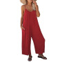 Haibang Combinaison Femme Été Sans Manches Casual Jumpsuit Chic et Élégant Bretelles Spaghetti Réglables Romper Salopette à Jamb