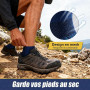 Niofind Chaussettes Quarter Randonnée Mérinos, 6 Paires, Rembourrées | 30% laine avec mesh respirant, semelle bouclette, pointe