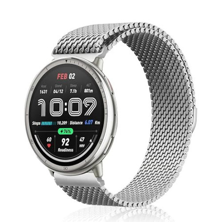 20mm Métal Bracelet pour Amazfit Active 2/Active 3 Premium/Cheetah 2 Pro | Version Épaissie Magnétique Métal de Remplacement pou