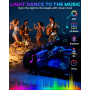 Qasim éclairage intérieur LED pour Voiture Bande Lumineuse LED USB EL 5M/16FT Éclairage d'ambiance décoratif Multicolore pour Ta