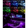 Qasim éclairage intérieur LED pour Voiture Bande Lumineuse LED USB EL 5M/16FT Éclairage d'ambiance décoratif Multicolore pour Ta