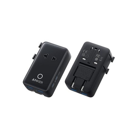 Anker Nano Adaptateur Prise Universelle, pour Les Voyages | 5 Ports, 1 Prise Ca, 2 Ports USB A et 2 Ports USB C, Contrôle Intell