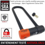 KRASER KR85L Antivol Moto Homologué SRA | Promo Model Plus Robust | U ø18mm Acier Cémenté, Double Verrouillage, 3 Clés Haute Séc