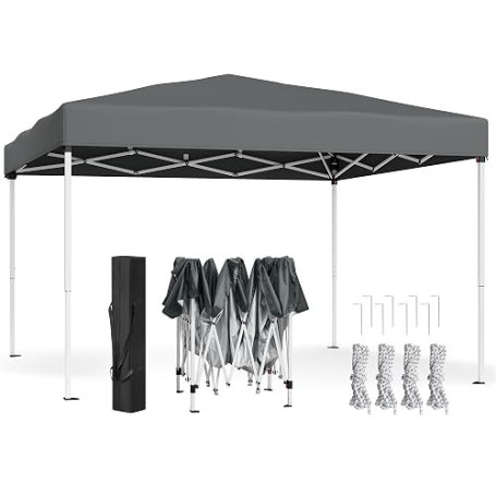SONGMICS Tonnelle 3 x 3 m, Pliable, Protection Solaire, Portable | Chapiteau, Résistante aux Petites Pluies, pour Cour, Jardin,