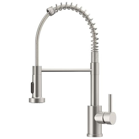 FORIOUS Robinet Cuisine, Mitigeur Cuisine Avec Douchette Pivotant à 360° d'Évier à Arc Élevé Pulvérisateur Escamotable 2 Modes,
