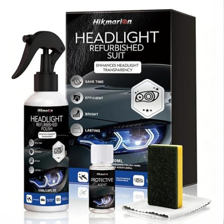 Kit Rénovateur Phare Voiture, Kit Polissage Voiture, Rénovateur Phare, Élimine Rayures et Jaunissement, Restaure Transparence, l