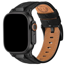 Wristitani Bracelet Cuir Compatible avec Apple Watch 49mm 46mm 45mm 44mm 42mm pour Homme Femme, Bracelet de Remplacement Cuir Vé