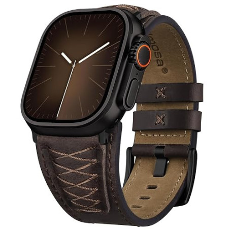 Fullmosa Bracelet en Cuir Véritable pour Apple Watch | Compatible avec iWatch Ultra3/2/1 SE3/2/1 Série 11/10/9/8/7/6/5/4 49mm 46