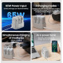 LKTOP Hub de charge parallèle à rabat de 65 W pour chargeur de batterie DJI Flip Drone, bloc d'alimentation USB-C ultra rapide,