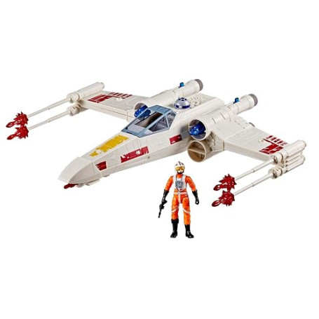 Star Wars Epic World of Action, Luke Skywalker avec Force Strike X-Wing, Jouet de Noël, Blanc, Dès 4 Ans