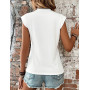 Zeagoo Débardeur Basique Femme sans Manches T Shirt D'Été Manches Courtes Top Ample Blouse Col Rond Hauts Unis Gilet
